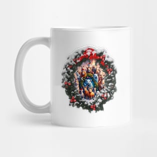 Christmas Snow Animals Wreath Mug